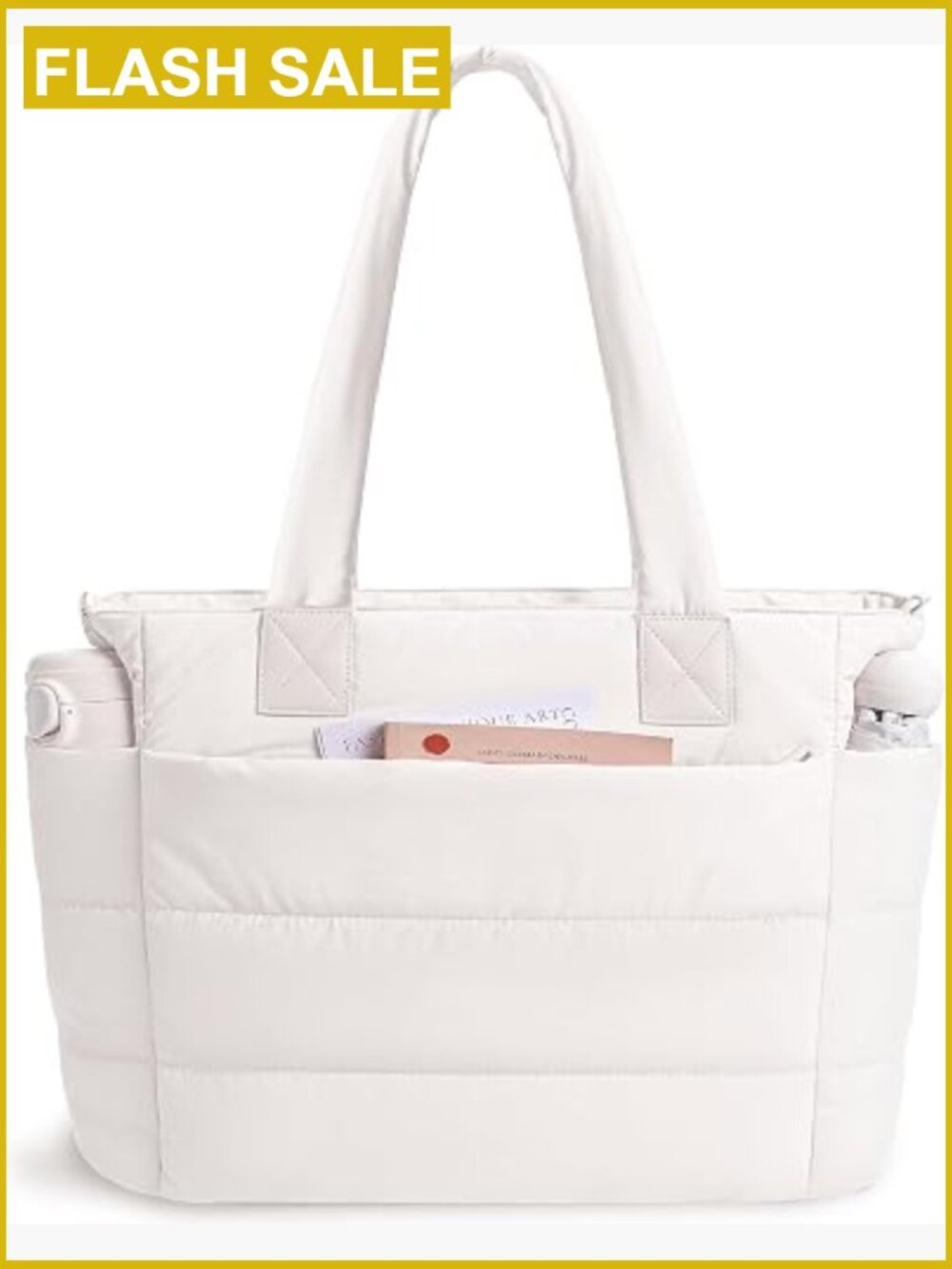 Quilted Puffer Tote Bag for Women, Lightweight Water-Resistant Nursing Work Bag